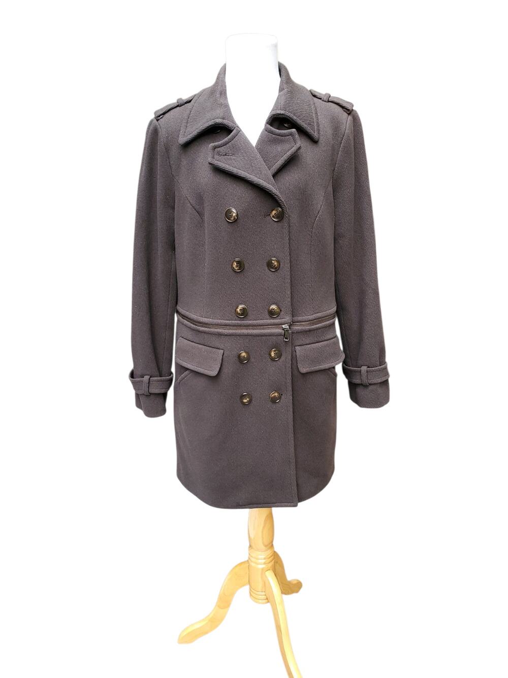 Worth Convertible Military Trench Coat Luxury Blazer Wool Nylon Old Money 14